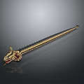 Intricate Reptile Shaped Decorative Ornament with Gold Black and Red Accents