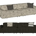 Poliform modern double sofa tofu block double sofa leather double sofa fabric double sofa 3d model