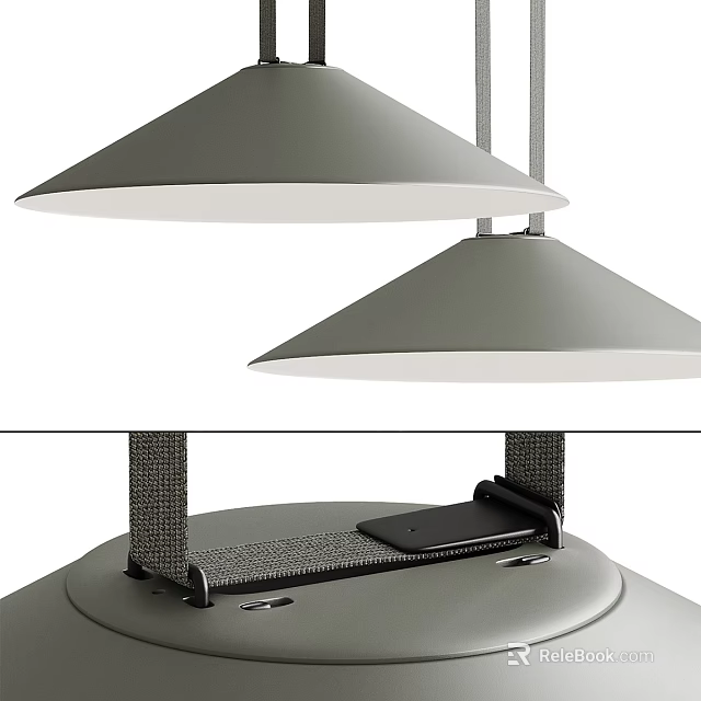 Modern Elegant Two Tier Chandelier With Double Shades And Metal Frame Design 3d model 