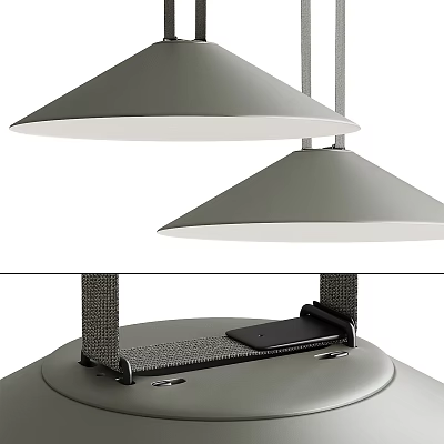 Modern Elegant Two Tier Chandelier With Double Shades And Metal Frame Design 3d model