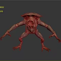 Game Movie Character 3D Model Pink Alien Like Creature With Multiple Limbs Sharp Claws 3d model