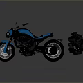 Stylish Blue Cruiser Motorcycle With Modern Design And Black Engine Components 3d model