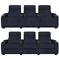 Modern Comfortable Navy Blue Multi Person Sofa With Plush Cushions And Armrests