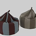 Casual Striped Fabric Bean Bag Chairs In Beige Brown And Red Blue Colors