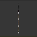 Medieval Battle Axe With Decorative Head Red Wooden Handle And Gold Accents