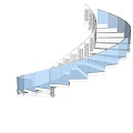 Modern Spiral Staircase Design With Curved Steps And Circular Structure 3d model
