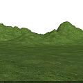 Scenic Park Landscape With Rolling Green Hills And Vast Grassland Under Blue Sky