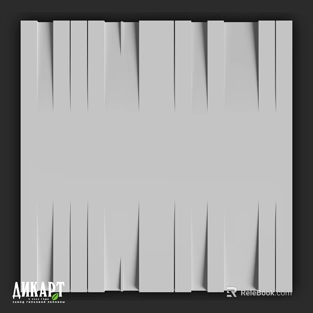 White Wall Design With Vertical Textured Stripes For Modern Interior Decor 3d model 