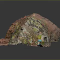 Natural Rock Formation With Vibrant Pink Green Yellow Hues And Textured Surface