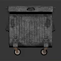 Industrial Metal Storage Equipment With Blue Lid Ribbed Design And Heavy Duty Wheels