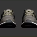 Gray Running Sneakers With Blue Stripes Mesh Upper And Reflective White Sole