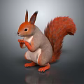 Adorable Squirrel With Fluffy Orange Tail Gray Body And Orange Paws Standing On Gray Background
