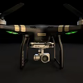 Smart Quadcopter Drone With Four Rotors Camera And Green Lights Design 3d model