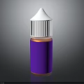 Purple E Liquid Bottle With White Dropper Top And Sleek Cylindrical Design 3d model