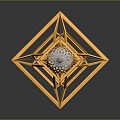Modern Gold Geometric Household Decorative Item With Transparent Top Sphere Design