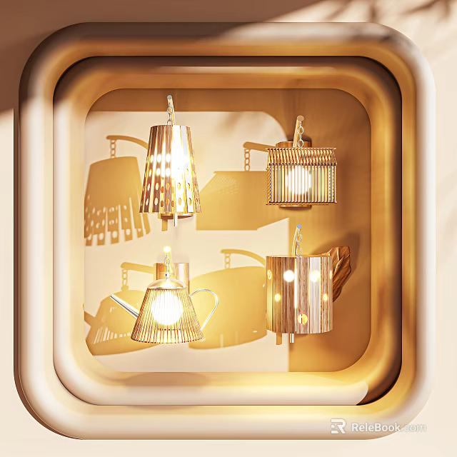 Elegant Modern Wall Lamps With Various Creative Designs And Light Shadow Effects For Interior Decoration 3d model 