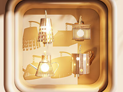 Elegant Modern Wall Lamps With Various Creative Designs And Light Shadow Effects For Interior Decoration 3d model