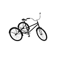 Black Three Wheeled Bicycle With Simple Design For Urban Leisure Riding
