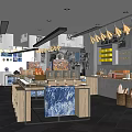 Modern Mall Store Interior Design With Display Shelves Product Displays And Lighting