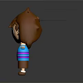 Cartoon Game Movie Character With Brown Hair Big Eyes Blue Pink Striped Sweater Open Arms