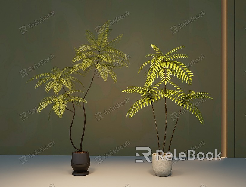 Green Plant Potted Plant Simple Green Plant Minimalist Green Plant Wind Green Plant Bonsai Flower Pot model