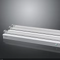 Sleek Modern Furniture Lighting With White Elongated LED Tubes And Reflective Surface