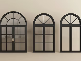 French window curved window American window Jane European window casement window 3d model