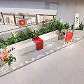 Zhuanzhuan Shopping Mall Counter In Bright Modern Mall With Red Thumbs Up And Green Plants