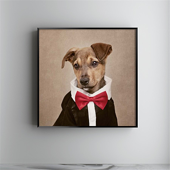 Modern Animal Painting Brown Children's Room Animal Dog Decorative Painting 3d model