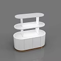 White Modern Display Shelf Unit With Multiple Tiers And Cabinet Doors 3d model