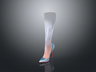 Transparent Prosthetic Leg With High Heeled Shoe As Daily Living Product 3d model