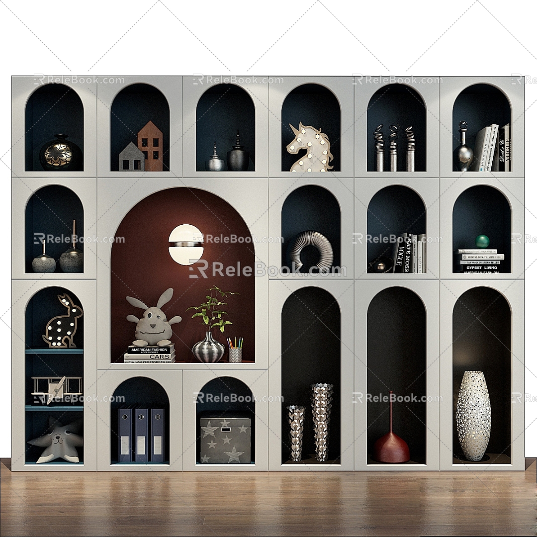 Modern children's decorative display cabinet 3d model