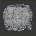 Rock Sample With Colorful Mineral Grains Blue Pink White Particles Irregular Shape 3d model