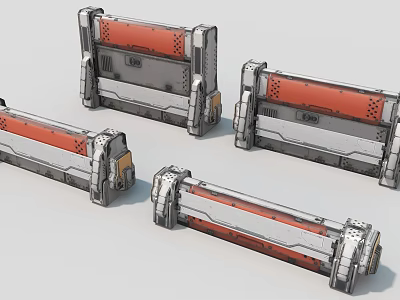 Industrial Mechanical Roller Equipment With Red And Gray Metal Structures For Heavy Duty Use 3d model