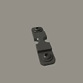 Black Metal Connector Part With Two Circular Knobs And Central Slot