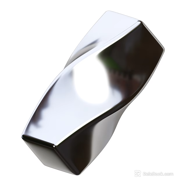 Industrial Equipment Metal Curved Component With Shiny Surface And Modern Design 3d model 