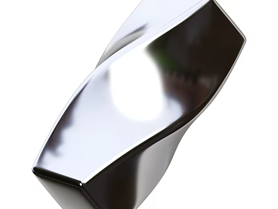 Industrial Equipment Metal Curved Component With Shiny Surface And Modern Design 3d model