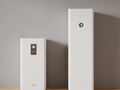 White Standing Home Appliances With Tall And Short Modern Design Features 3d model