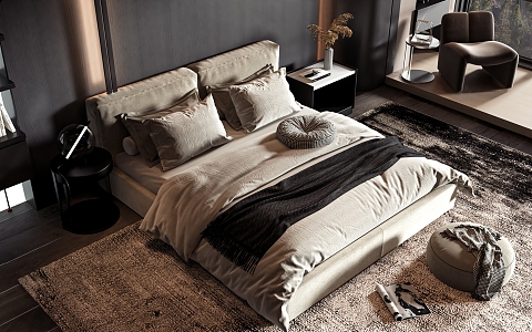 Style Commodity Bed 3d model