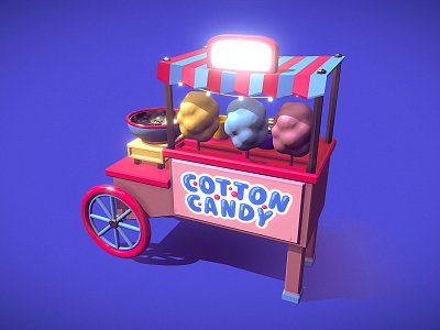 Cotton candy stall cartoon stall model