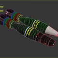 Two Green Military Bombs With Yellow Text Labels And Metal Tips Weapon Design