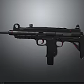 Tactical Submachine Gun Modern Black Design Featuring Scope Barrel And Stock 3d model