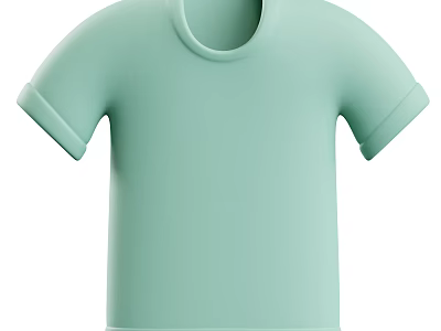 Modern Clothes Top Short Sleeve T-Shirt Cartoon Clothes 3d model