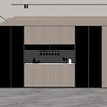 Modern Wine Cabinet Design With Glass Doors Displaying Wine Bottles Glasses And Plates
