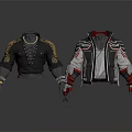 Stylish Character Jackets Featuring Black Gold Trim And Gray Red Silver Accents