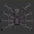 Mechanical Spider With Metallic Legs Purple Red Accents And Illuminated Robotic Body