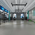 Spacious Modern Fitness Gym With Workout Equipment Mirrors And Training Area