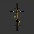 Yellow BMX Bicycle With High Handlebar Black Seat And Black Wheels Modern Design
