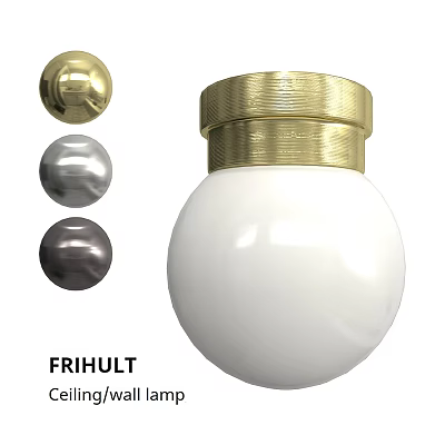 FRIHULT Wall Lamp with Gold Silver Dark Gray White Color Options Spherical Design Golden Top 3d model