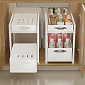 White Multi Tier Storage Organizer Set With Holed Drawers And Toiletries For Bathroom Wooden Cabinet